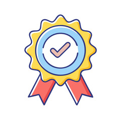 Achievement badge icon vector illustration for success and quality assurance symbol design