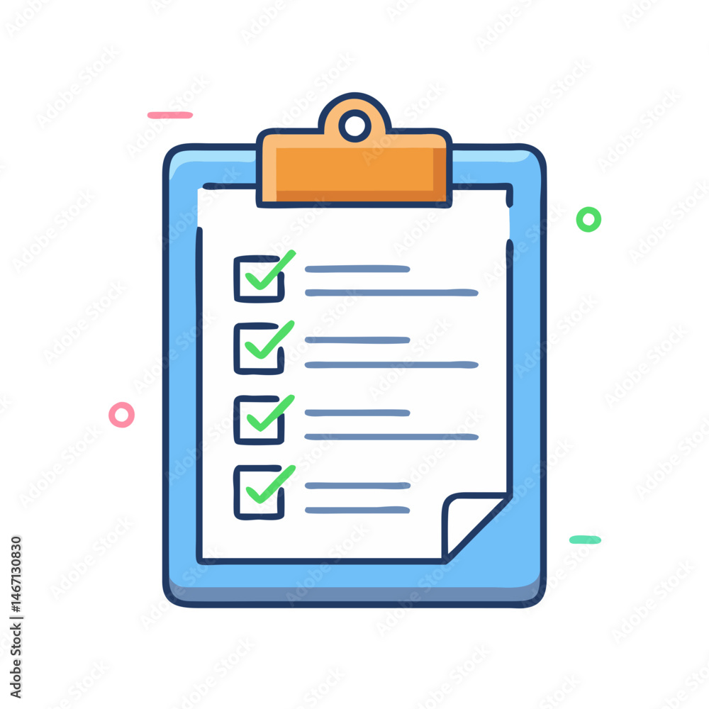 Poster clipboard checklist task list to do list planning organization project management reminder schedule 