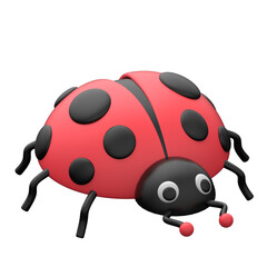Ladybug 3D icon on transparent background	
