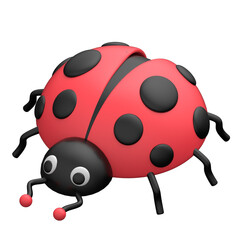 Ladybug 3D icon on transparent background	
