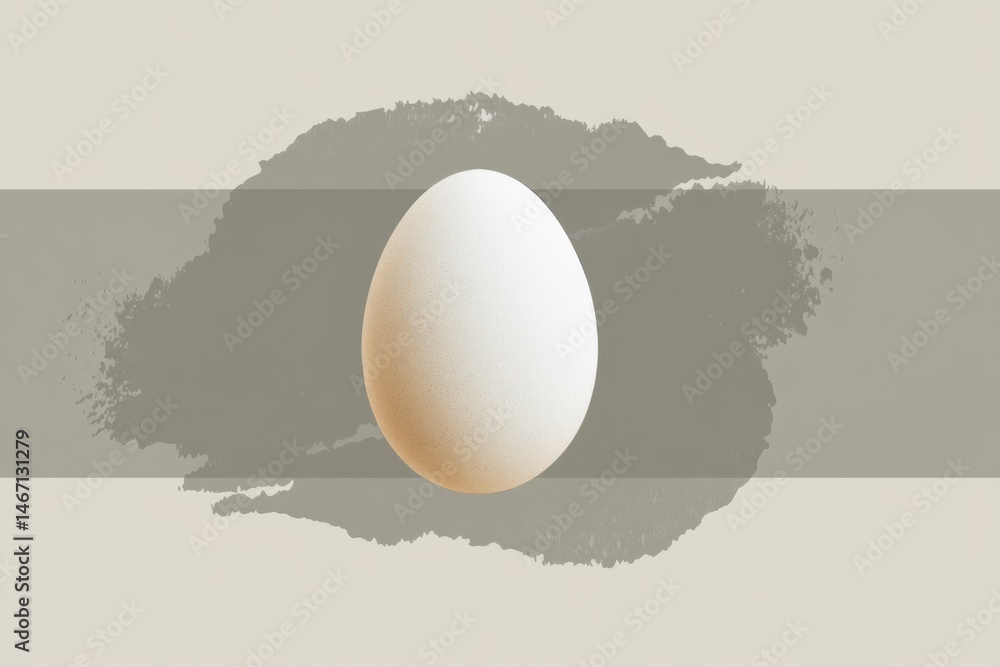 Aufkleber centering an egg shape against a soft faded background highlights simplicity and elegance in modern 