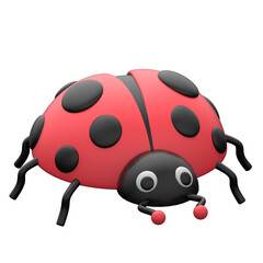 Ladybug 3D icon on transparent background	
