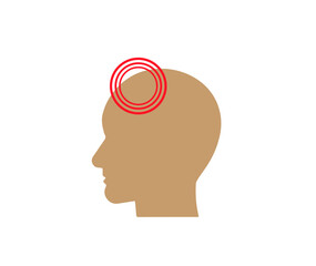 headache, head on a white background,