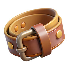 Brown Leather Belt with Metal Buckle. A Classic Fashion Accessory