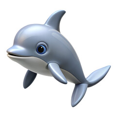 Adorable 3D Cartoon Dolphin. A Playful Marine Mammal in the Ocean
