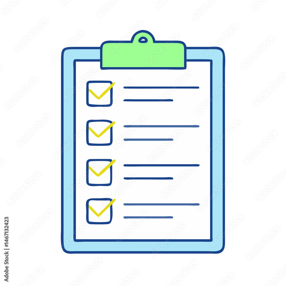 Poster clipboard checklist task management list check mark survey form business planning organization repor