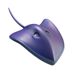 Purple Stingray Computer Mouse. A 3D Digital Art