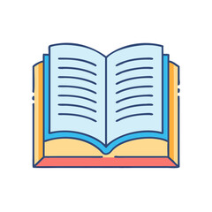 Open book illustration for education, reading, and learning with colorful design and style