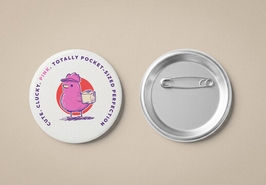 Pin Button Badge Mockup