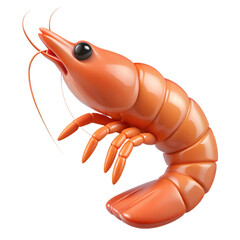 3D Render of a Single Shrimp. A Close-Up View of this Delicious Seafood