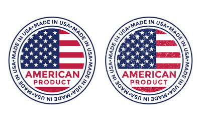 Made in USA flag vector icon template