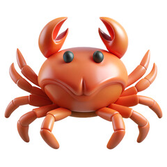 Adorable Cartoon Crab. 3D Render of a Cute Sea Creature