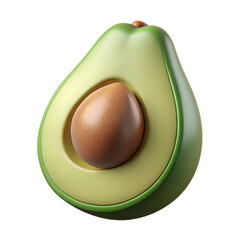 3D Render of a Halved Avocado. A Vibrant and Healthy Food Image