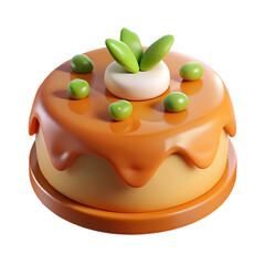 A Delightful Cartoon Cake with Pea Decoration and Orange Glaze