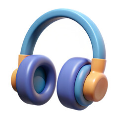 Colorful 3D Render of Stylish Headphones. Immersive Audio Experience