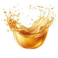 Fototapeta premium Orange juice splashing isolated on white and transparent background.
