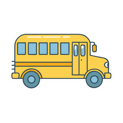 Yellow school bus vector illustration for back to school transportation and education design needs