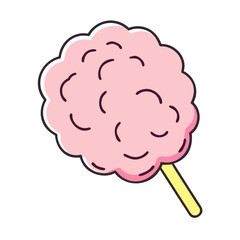 Illustration of cotton candy pink blue sweet treat fair food snack sugar confectionery dessert fluffy
