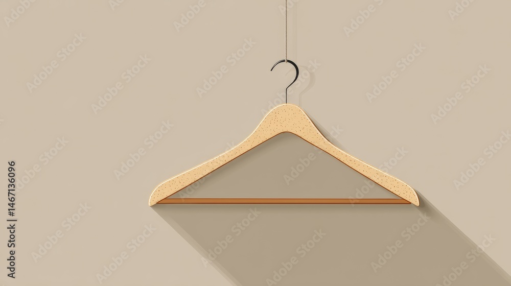 Poster minimalist hanger illustration with soft colors and simple design showcased against a light backgrou