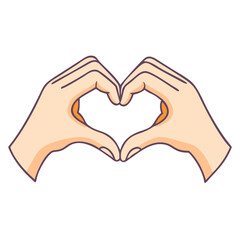 Fototapeta premium Hands making heart shape vector illustration for love gesture valentine's day and romance design