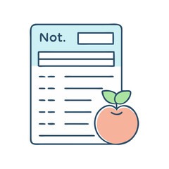 Checklist for healthy eating and diet plan with apple illustration for nutrition tracking and food