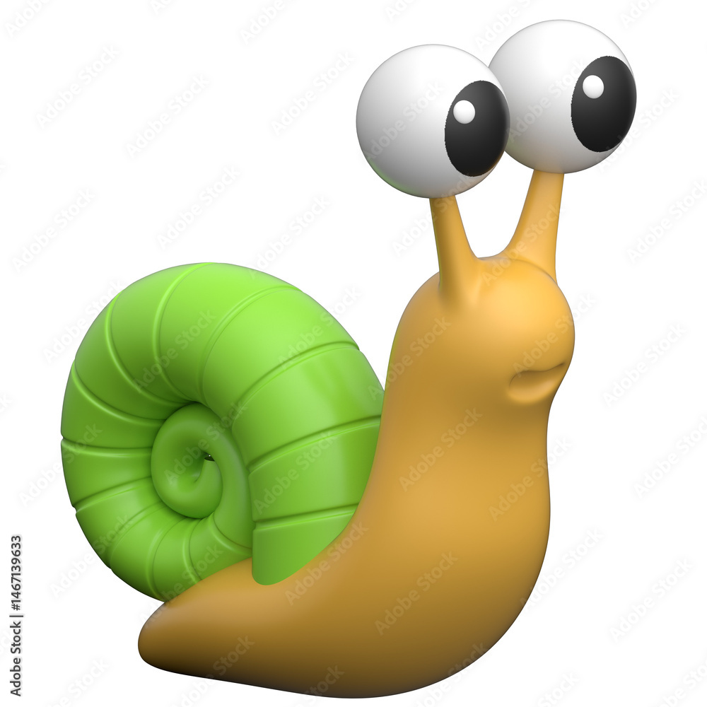 Poster snail 3d icon on transparent background