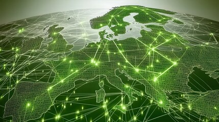 Global network connectivity illuminates earth digital infrastructure visualization worldwide glowing internet nodes modern communication system