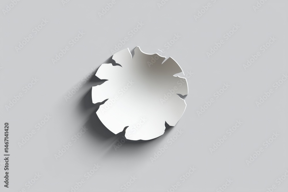 Aufkleber broken shell icon featuring subtle shadow and central area ideal for logo placement crafted for digi
