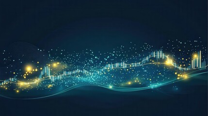 Abstract connected network of light particles futuristic technology background with glowing elements for digital innovation and communication