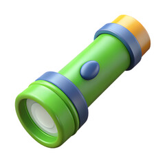Green Cartoon Flashlight. Kids Toy. Portable LED Light for Camping and Adventures