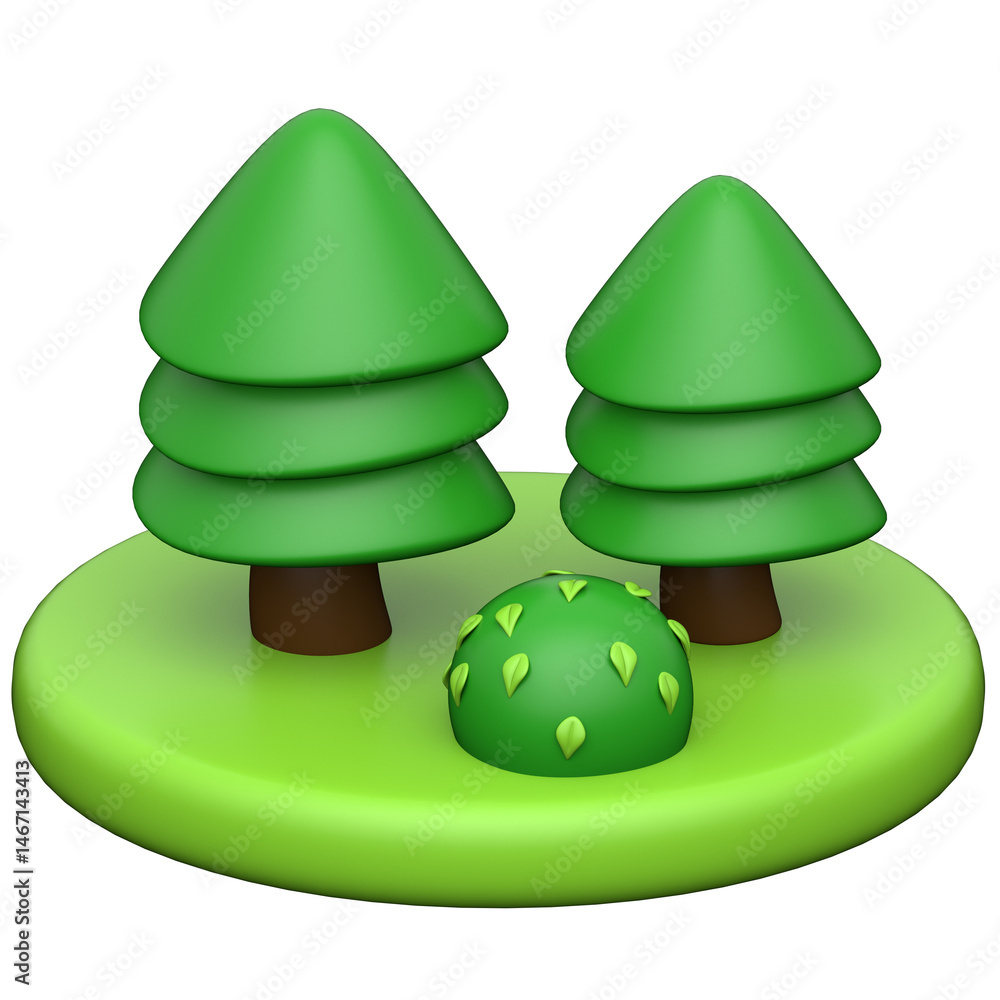Poster tree 3d icon on transparent background
