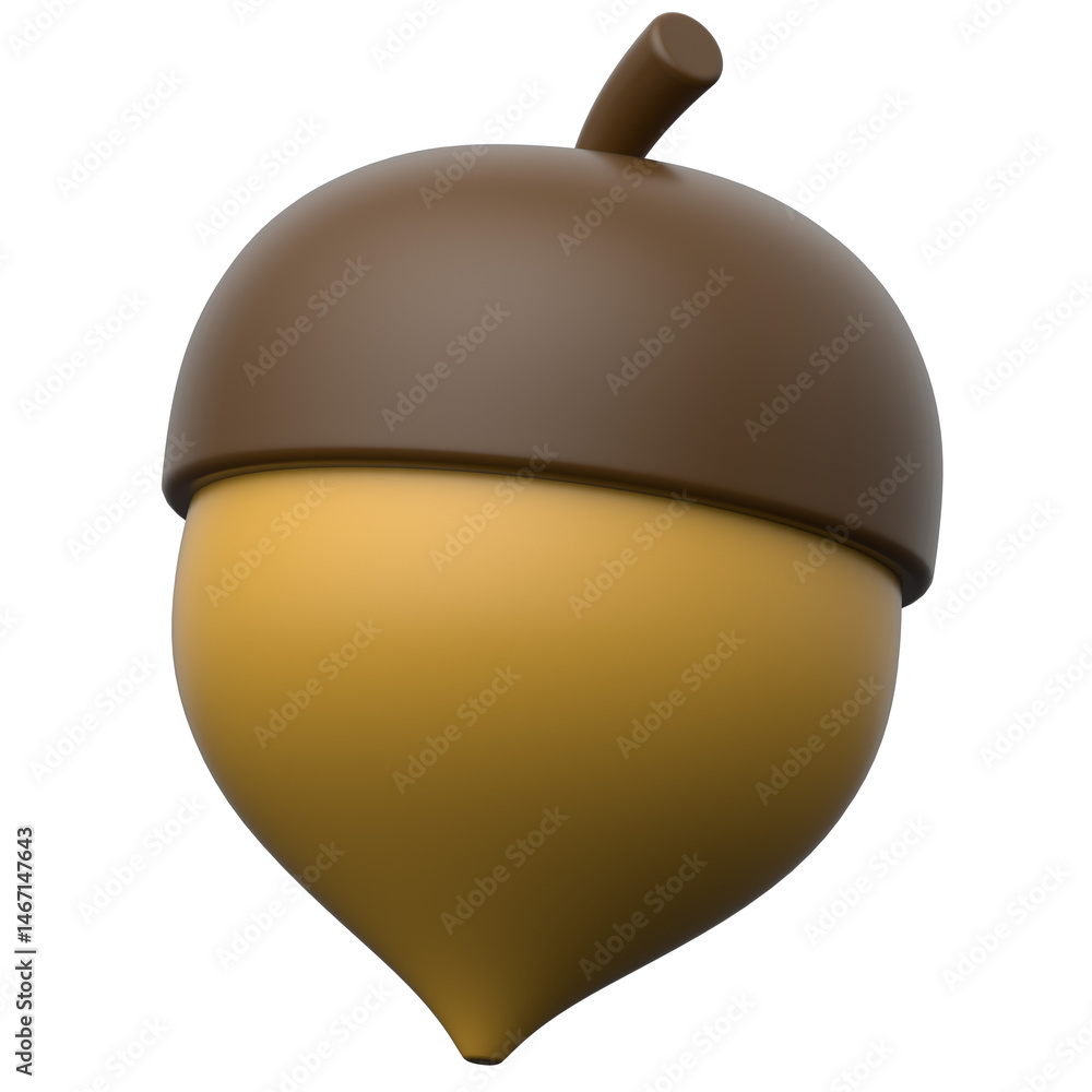 Poster acorn 3d icon on transparent background