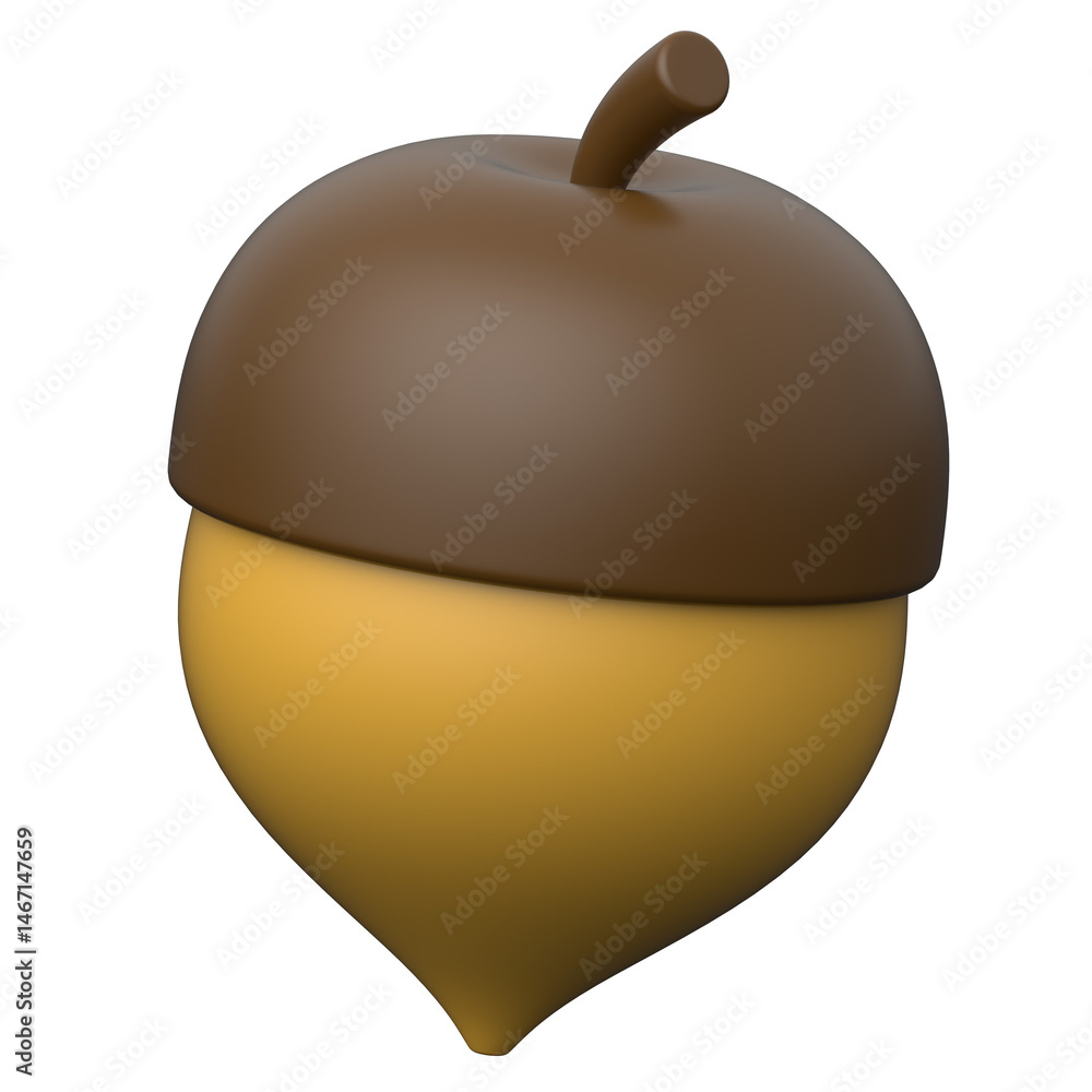 Poster acorn 3d icon on transparent background