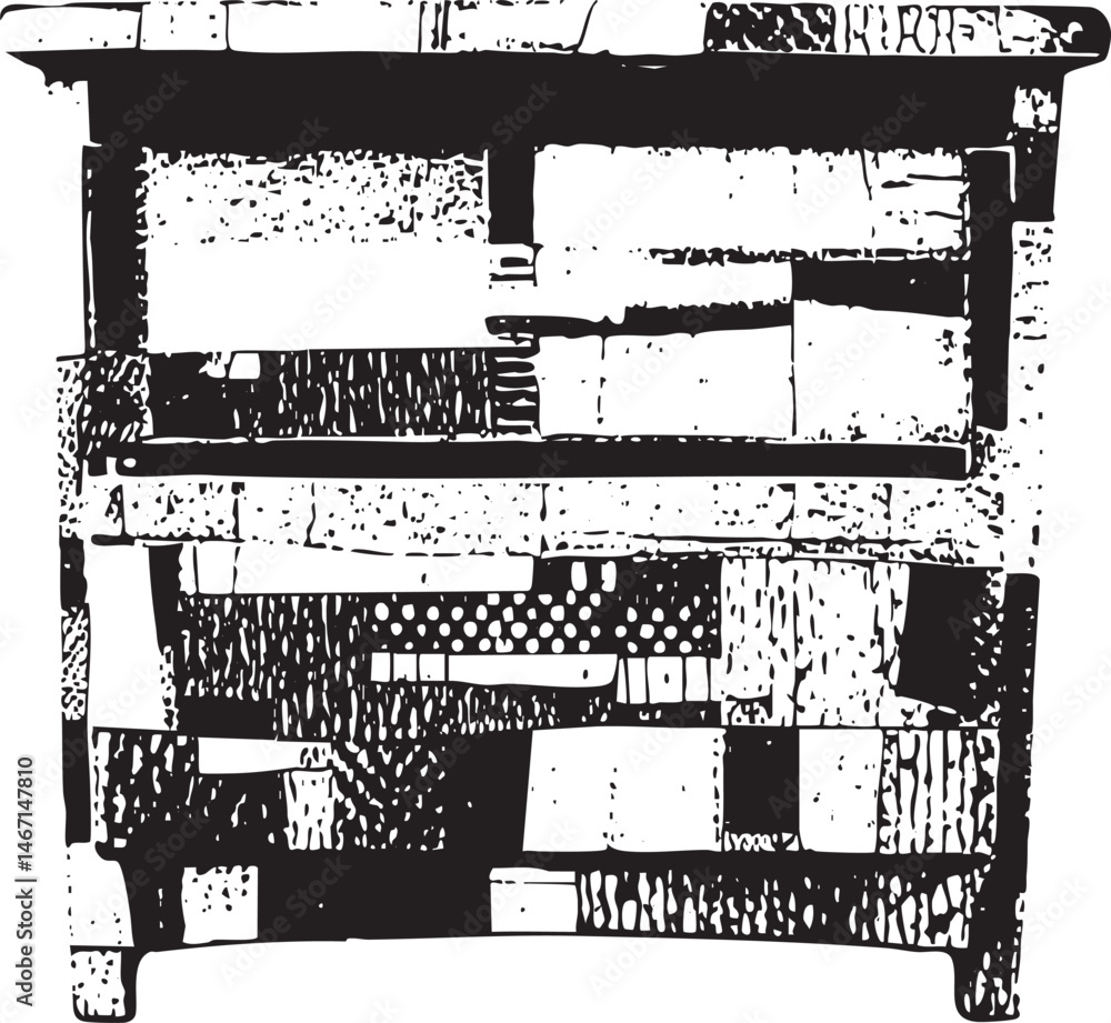 Poster a fragmented textured stack of wooden boxes creates a layered composition.