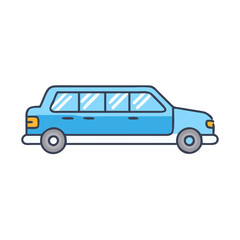 Find blue limousine car rental service for wedding party prom night transportation vehicle ride share