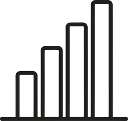 bar graph outline icon on white background

