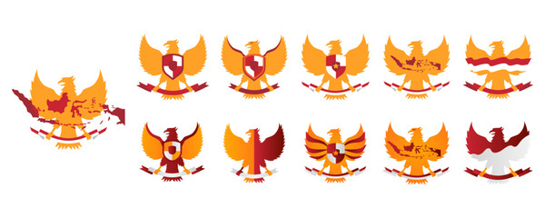The National Emblem of Indonesia Garuda Pancasila Set