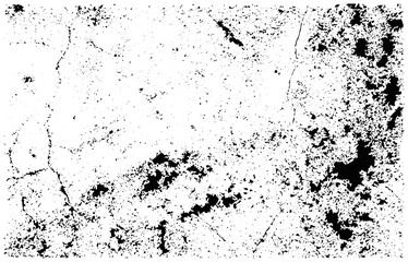 Fototapeta premium Distressed black and white surface with cracks and scattered dark spots texture
