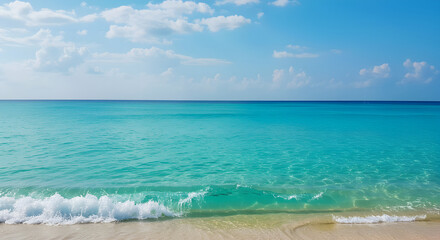 Obraz premium Azure Waters And Soft Sand: A Serene Beach Scene For Relaxation