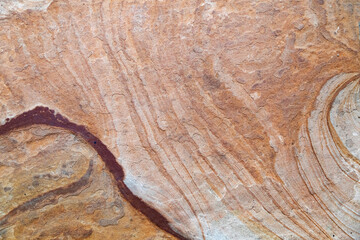 Natural Sandstone Veins. Earthy striations in a geological rock close-up