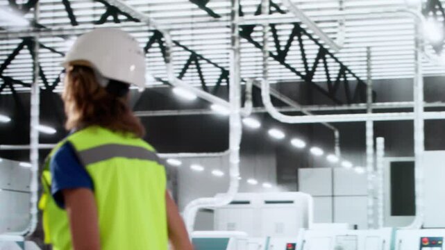 Worker Checking Clock During Work Hours