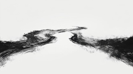 Minimalist Ink Painting of a Gently Flowing River