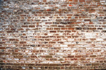 background of old brick wall, surface of ancient red brickwork