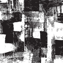 Obraz premium Abstract geometric shapes overlap and blend in a monochrome composition.