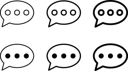 Chat bubble icon set. Speech bubble collection. Message sign