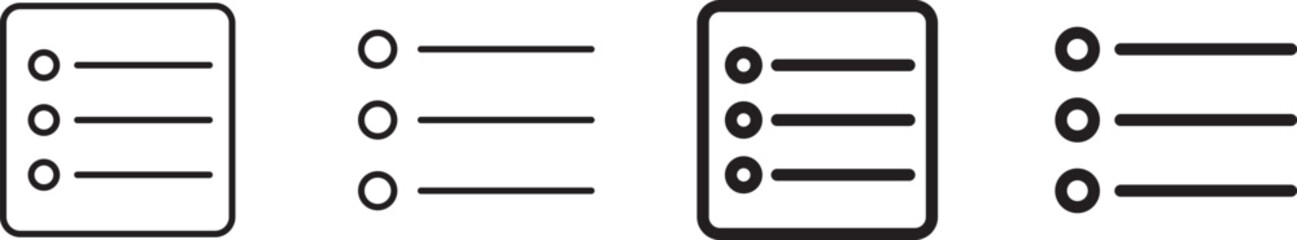 Menu icon set. Menu bar for apps or website