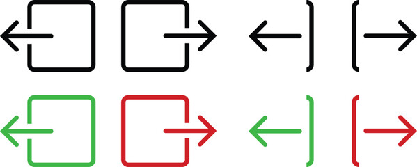 Log in and log out icon set.  Login, logout symbol. 