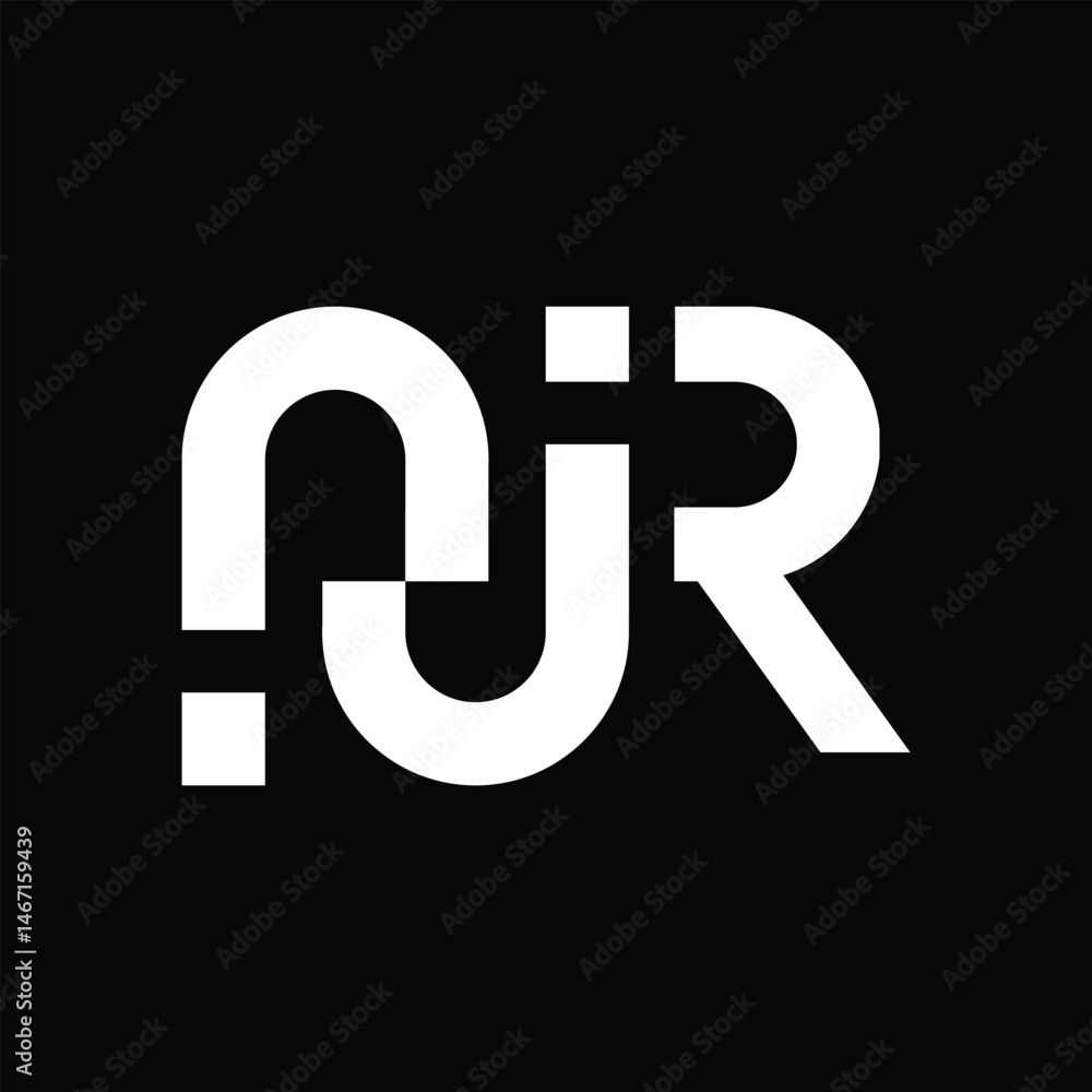 Poster this is a flat monogram logo design of initial letters ajr which connect together in white color tha