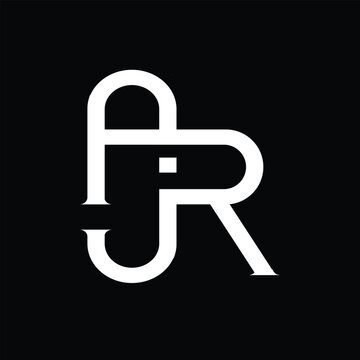this is a flat monogram logo design of initial letters AJR which connect together in white color that looks clean on a black background