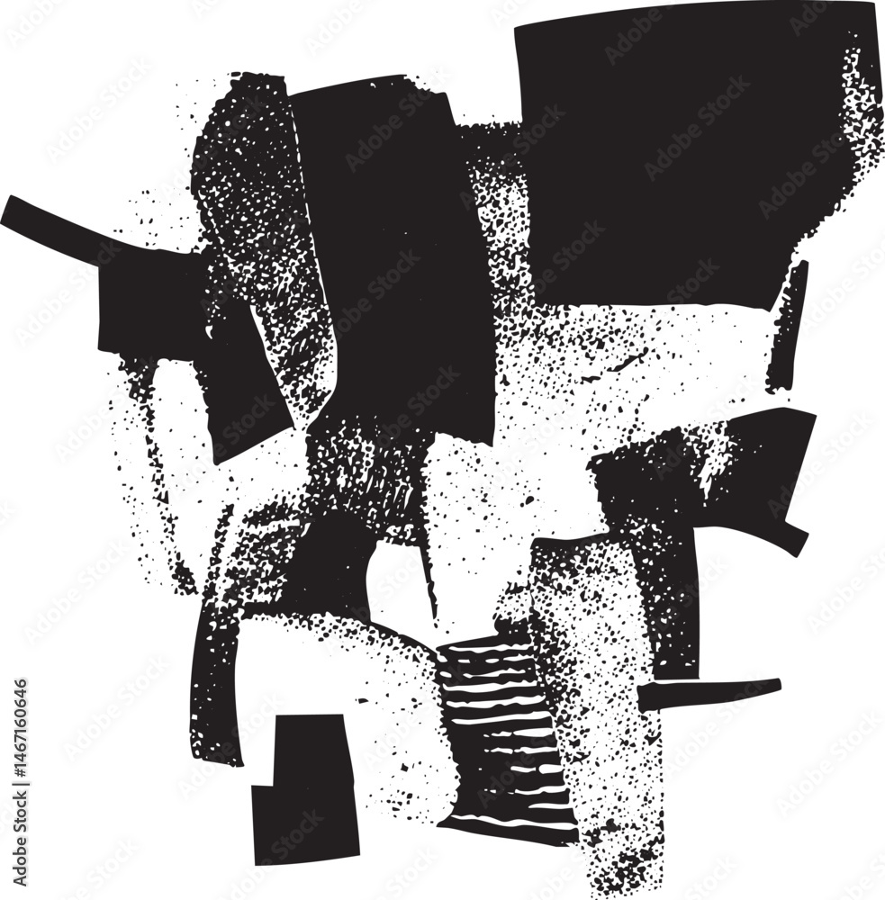 Aufkleber abstract geometric shapes overlap on a textured background.